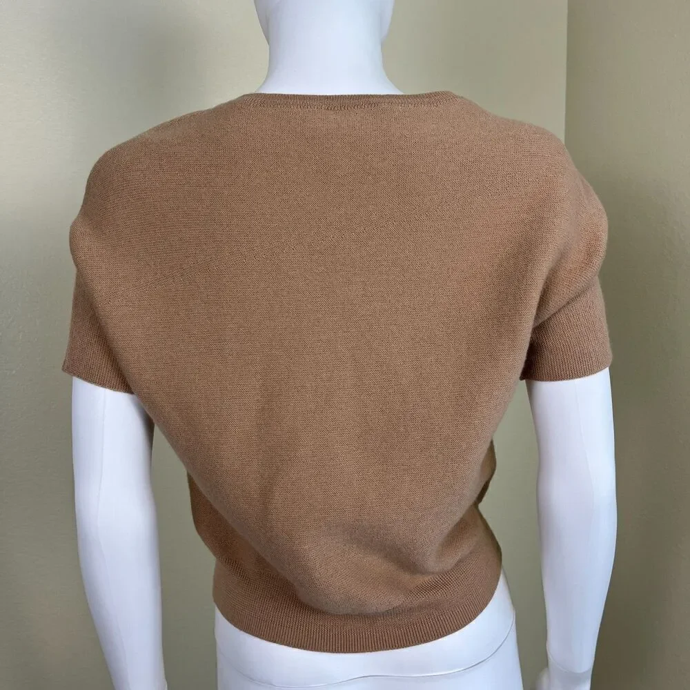 The Reset Women's Size XS R Label Essential Pullover Tan Dolman Wool Sweater